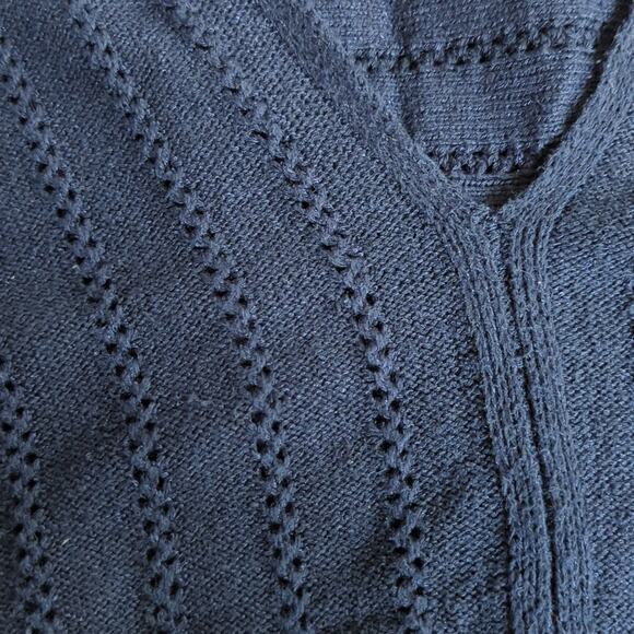 J Jill Silk Blend Ribbed Open Back Pull Over Drapey Poncho - Picture 5 of 5